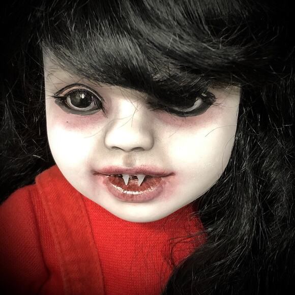 OOAK Creepy Odd 18” Ghostly Vampire Toddler Scary Halloween Horror Art Doll - Picture 6 of 15